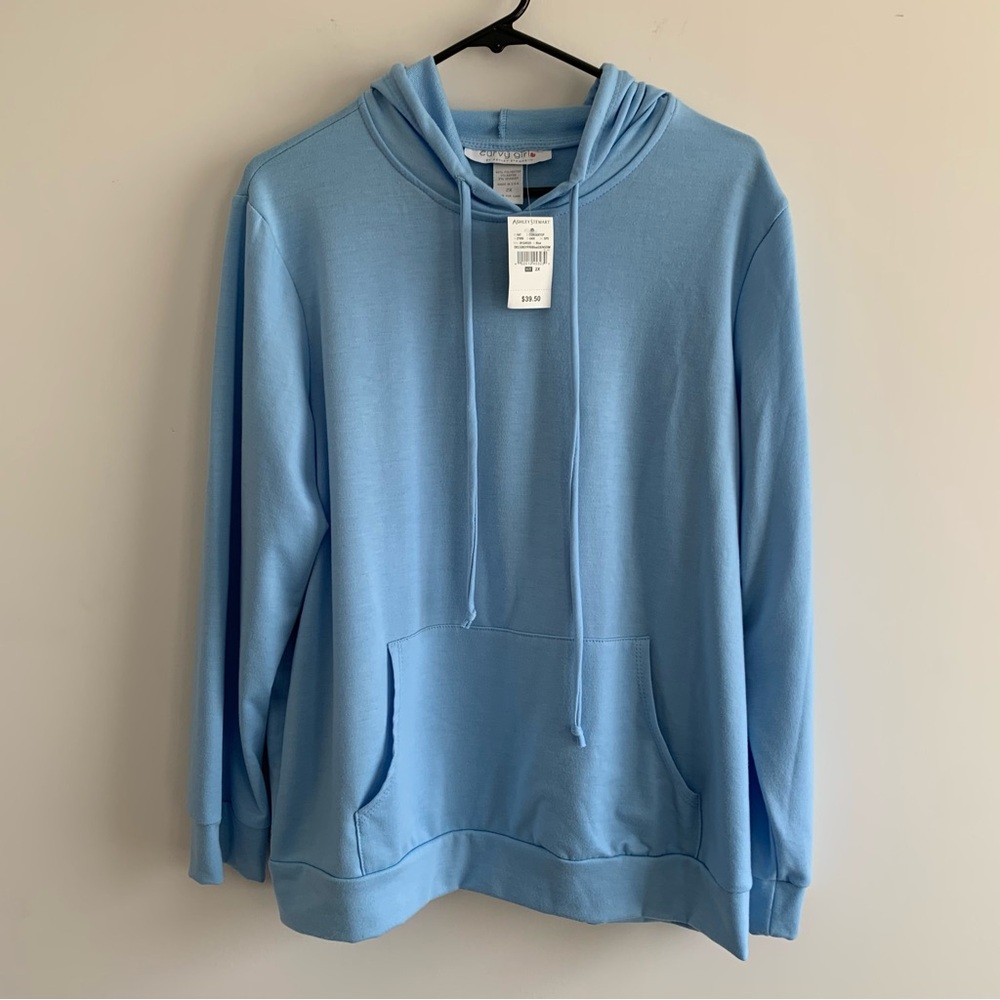 Blue Ashley Stewart Curvy Girl Hoodie